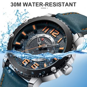 Curren montre bracelet en cuir pour hommes marque de luxe Quartz tanche Sport 4