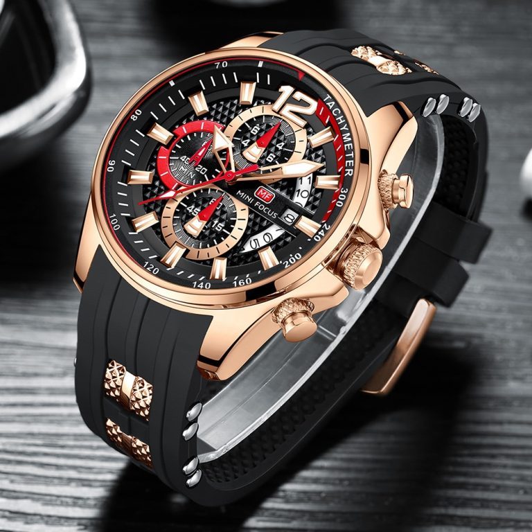 Montre Chronographe Force One Venture Pour Homme - Boîtier Acier - Bracelet Silicone - 50m étanche