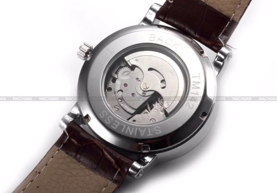 Montre Homme WINNER WN02 Bracelet en Cuir Mécanique Cadran Romain