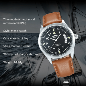 Montre WINNER Homme WN01 Matière Cuir et Acier Montre mécanique 1