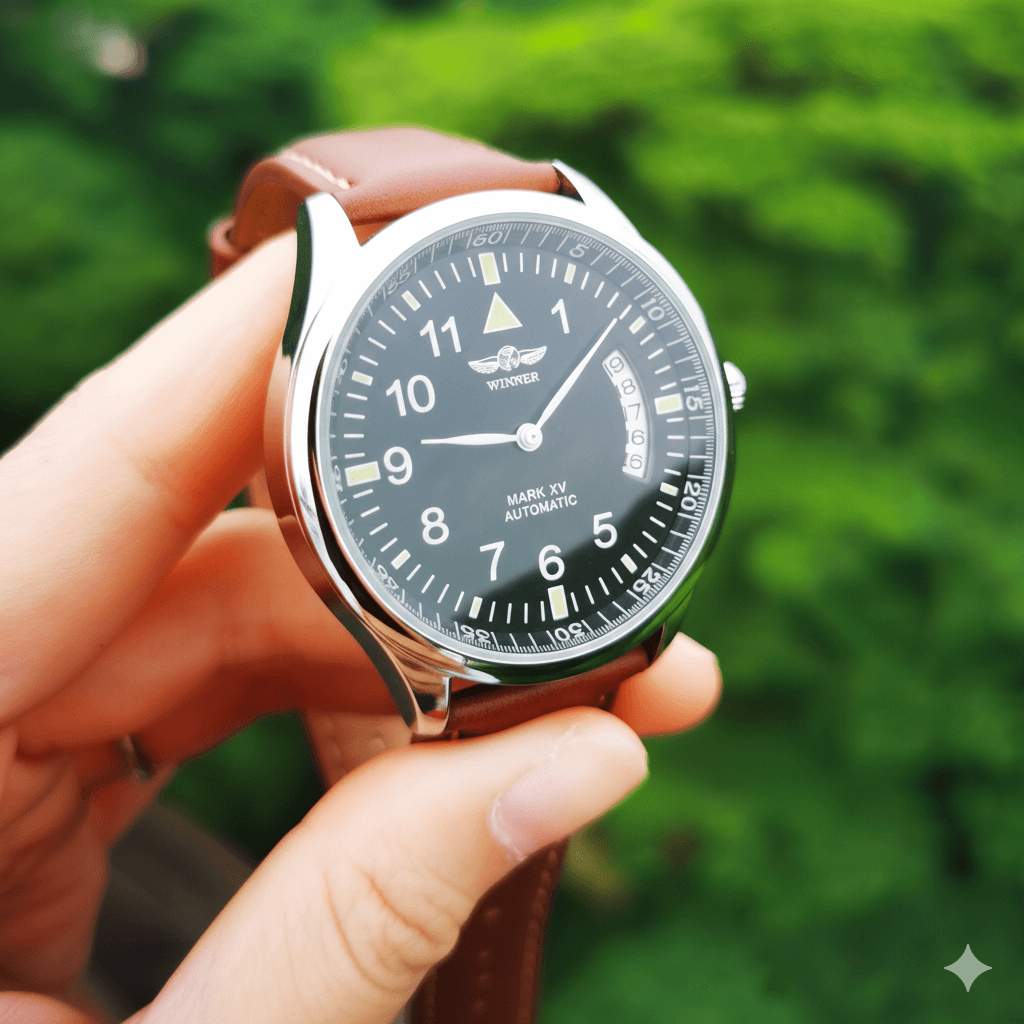 Montre WINNER Homme WN01 Matière Cuir et Acier Montre mécanique 5