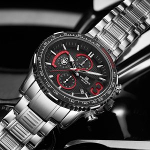 NAVIFORCE montre de sport pour hommes marque de luxe chronographe tanche enti rement en acier nouvelle 3