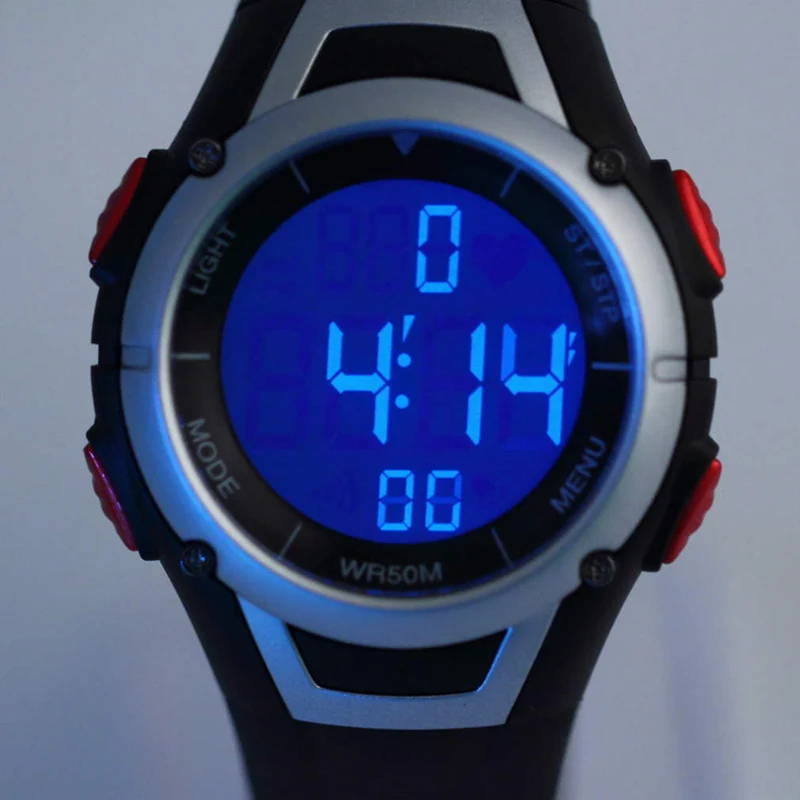 6 Fitness Pulse Calories Wireless Heart Rate Monitor Digital polar watch Men Women Sports WristWatches Running Cycling Chest Strap