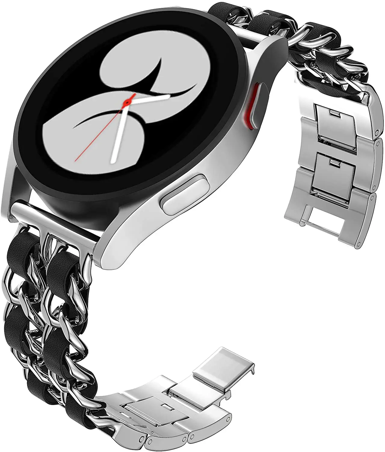 Bracelet à maillons en cuir et métal pour Samsung Galaxy Watch