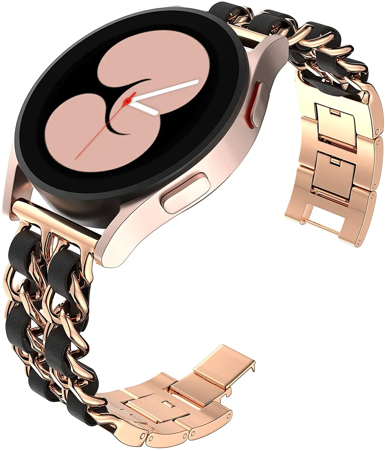 Bracelet à maillons en cuir et métal pour Samsung Galaxy Watch