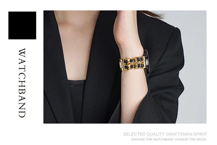 Bracelet à maillons en cuir et métal pour Samsung Galaxy Watch