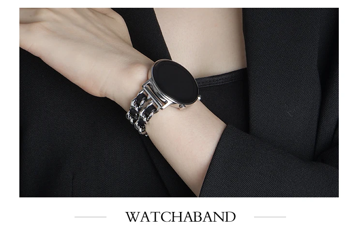 Bracelet à maillons en cuir et métal pour Samsung Galaxy Watch