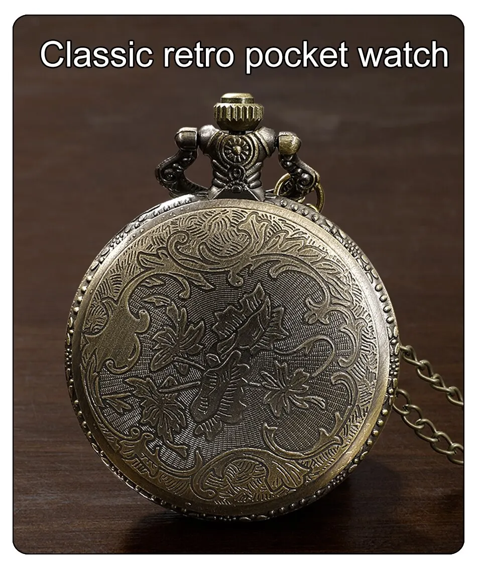 Montre De Poche Vintage En Bronze Avec Motif Voiture - Mouvement à Quartz - Cadeau Original Homme/Femme - Style Rétro
