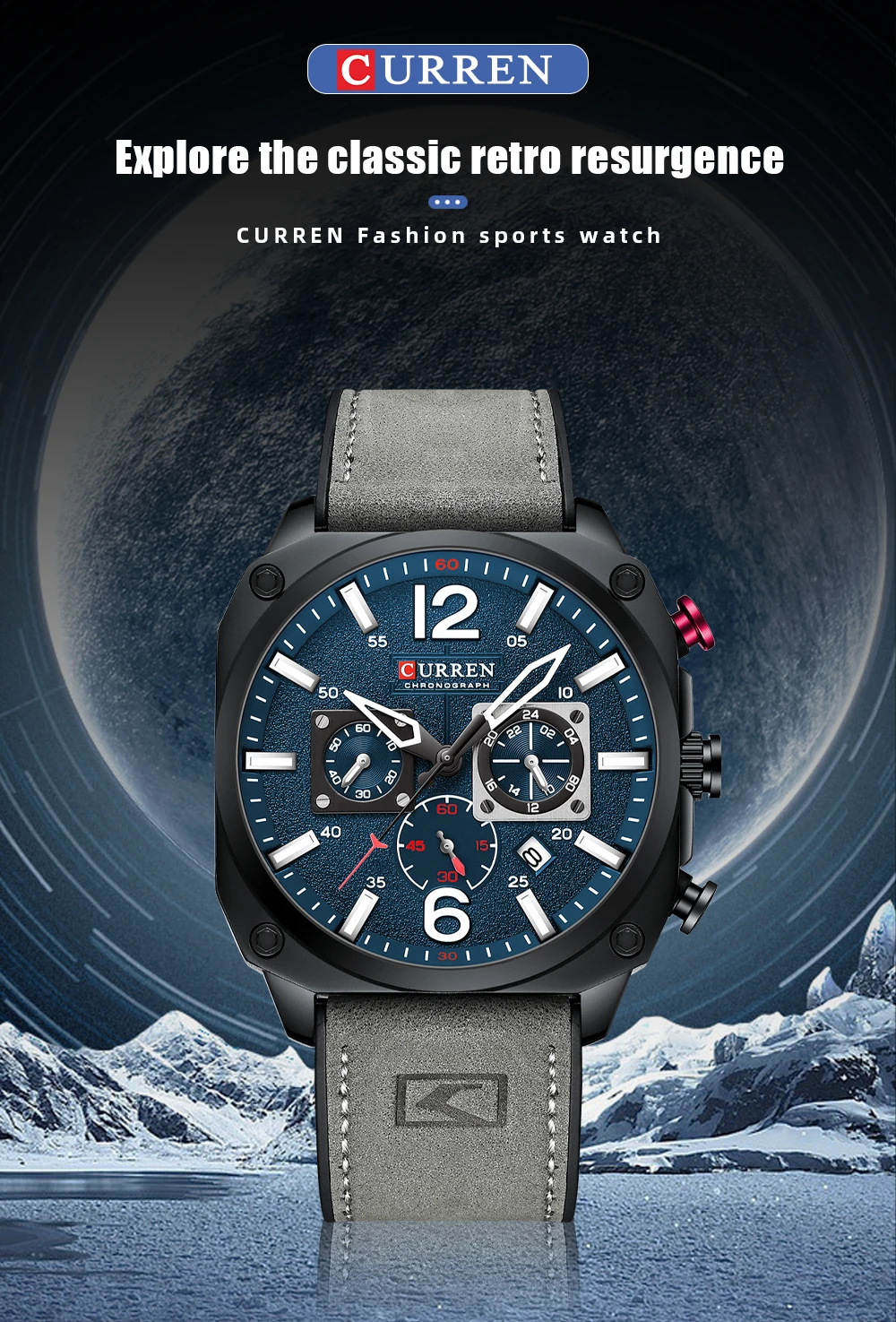 Montre-bracelet de luxe avec écran lumineux