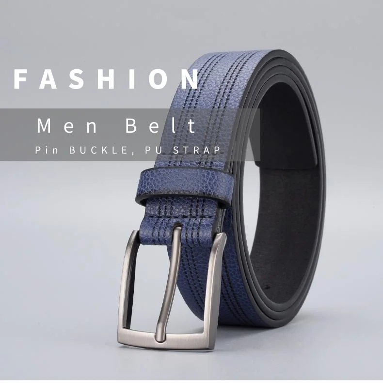 Ceinture bleue en cuir PU