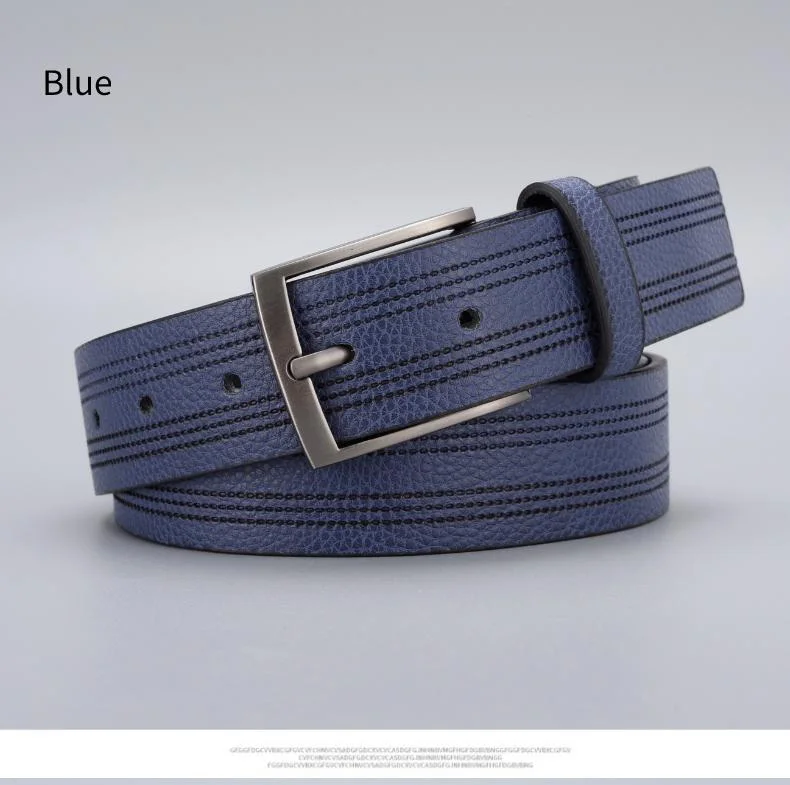 Ceinture bleue en cuir PU