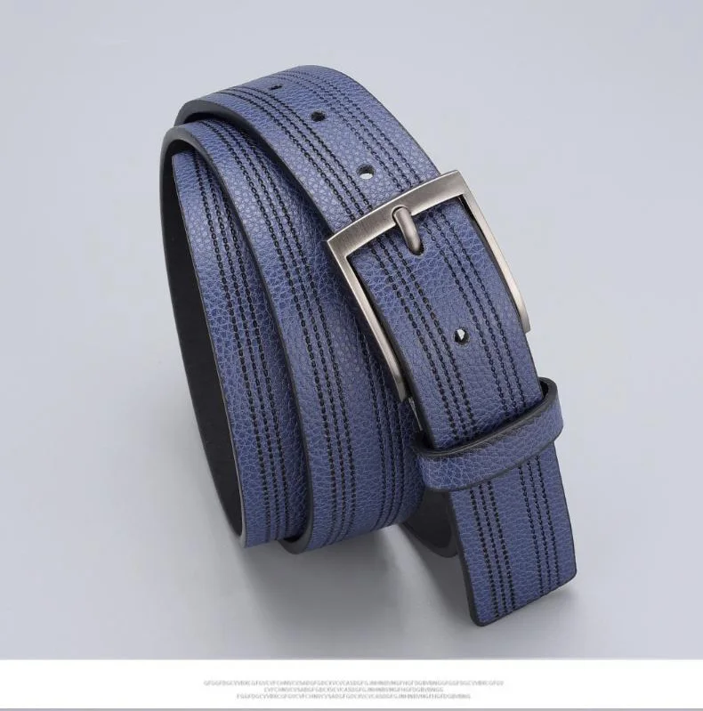 Ceinture bleue en cuir PU