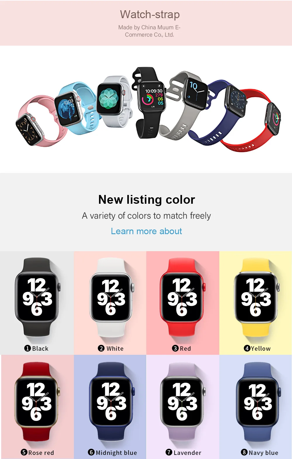 Bracelet en silicone pour Apple Watch