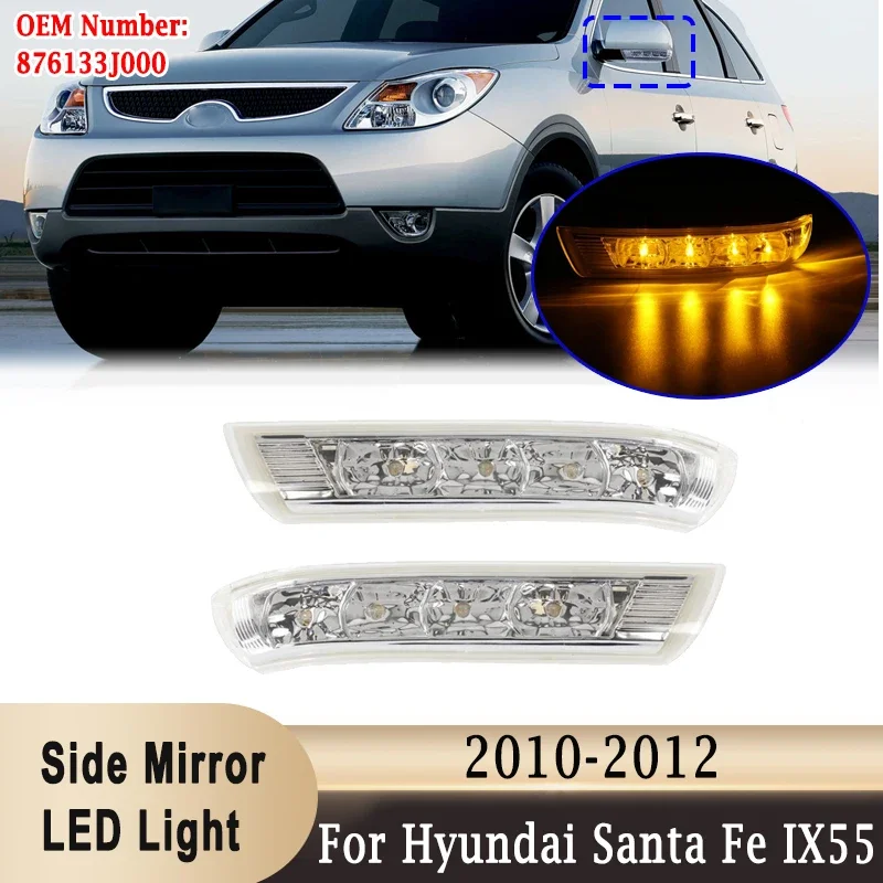 Clignotants Latéraux Pour Hyundai Santa Fe 2013-2016 - Paire Gauche/droite, LED Séquentiel, Noir