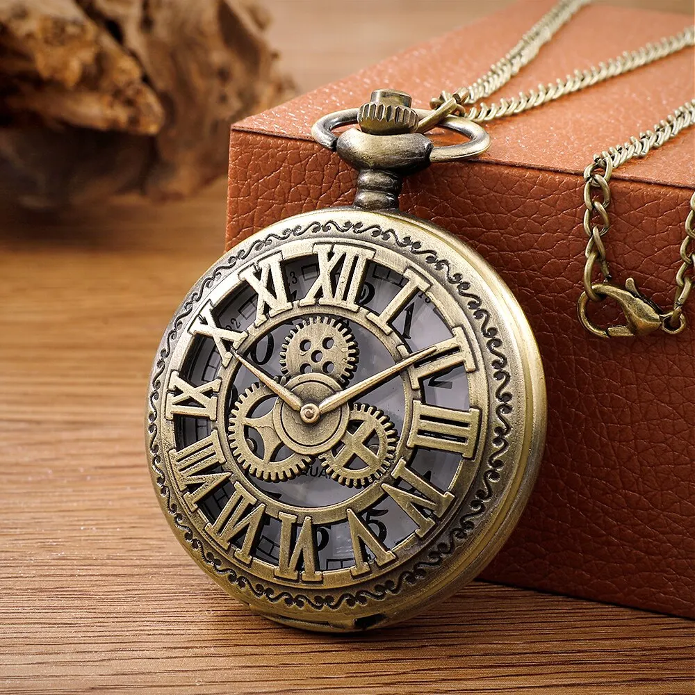 Tiong Montre De Poche Mécanique Vintage Steampunk Classique Pour