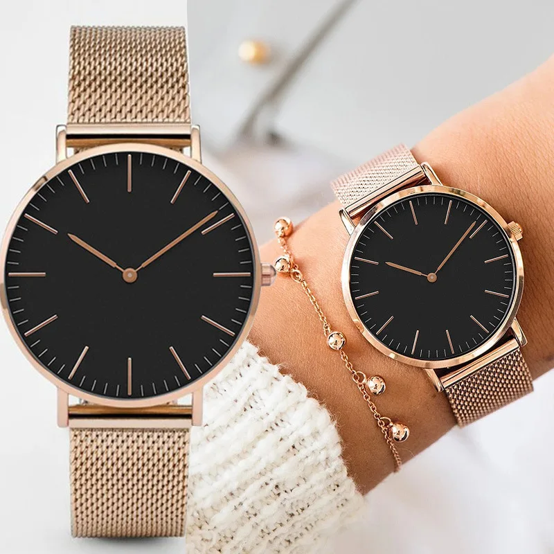 Montre de luxe en or Rose pour femmes