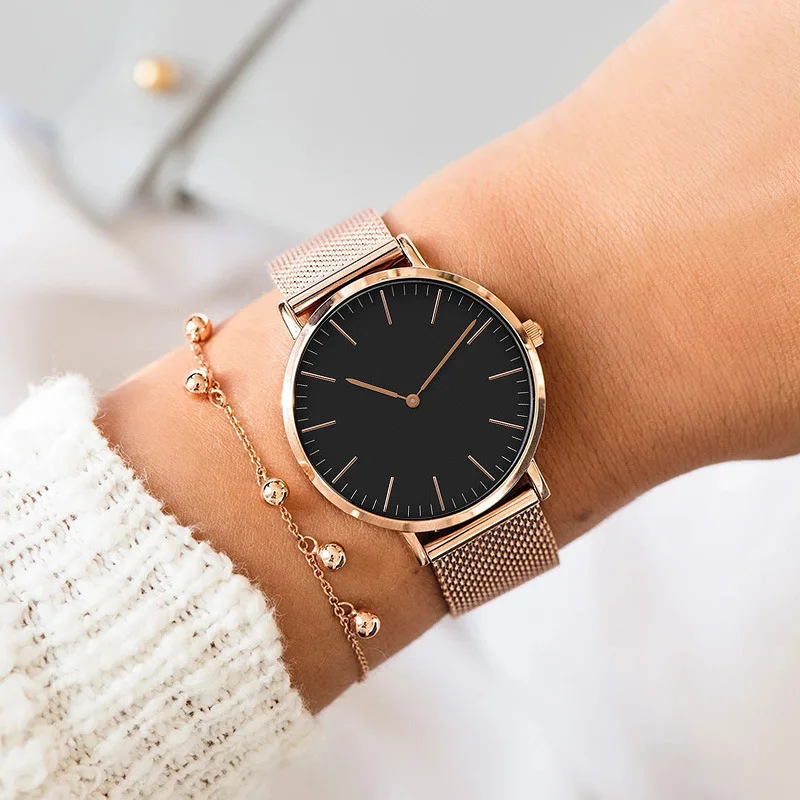 Montre de luxe en or Rose pour femmes