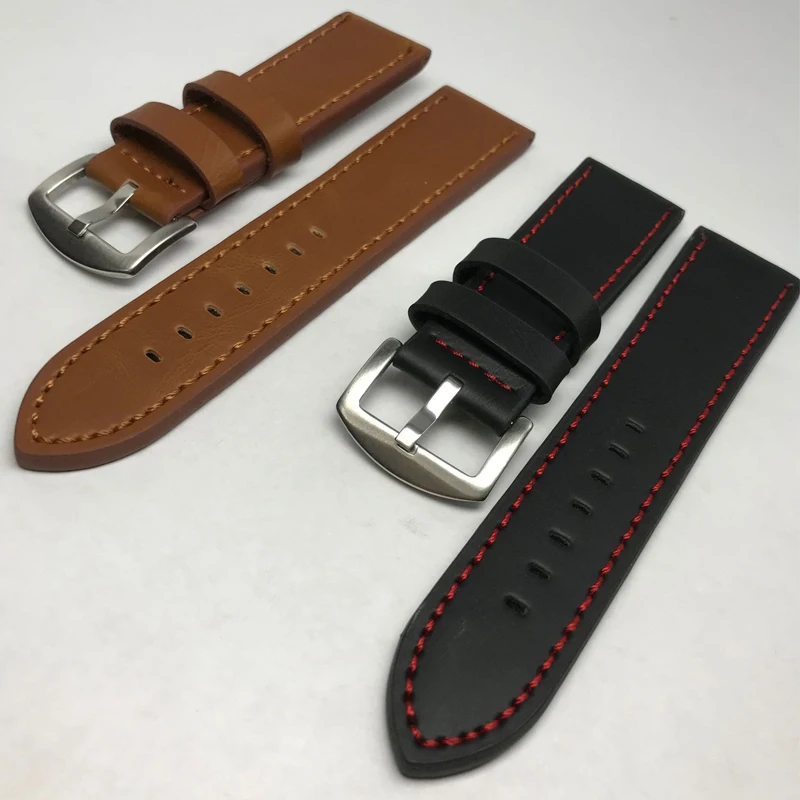 Bracelet de montre en cuir véritable pour hommes et femmes
