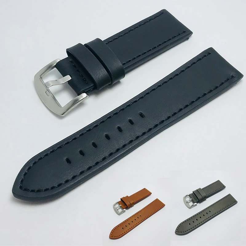 Bracelet de montre en cuir véritable pour hommes et femmes