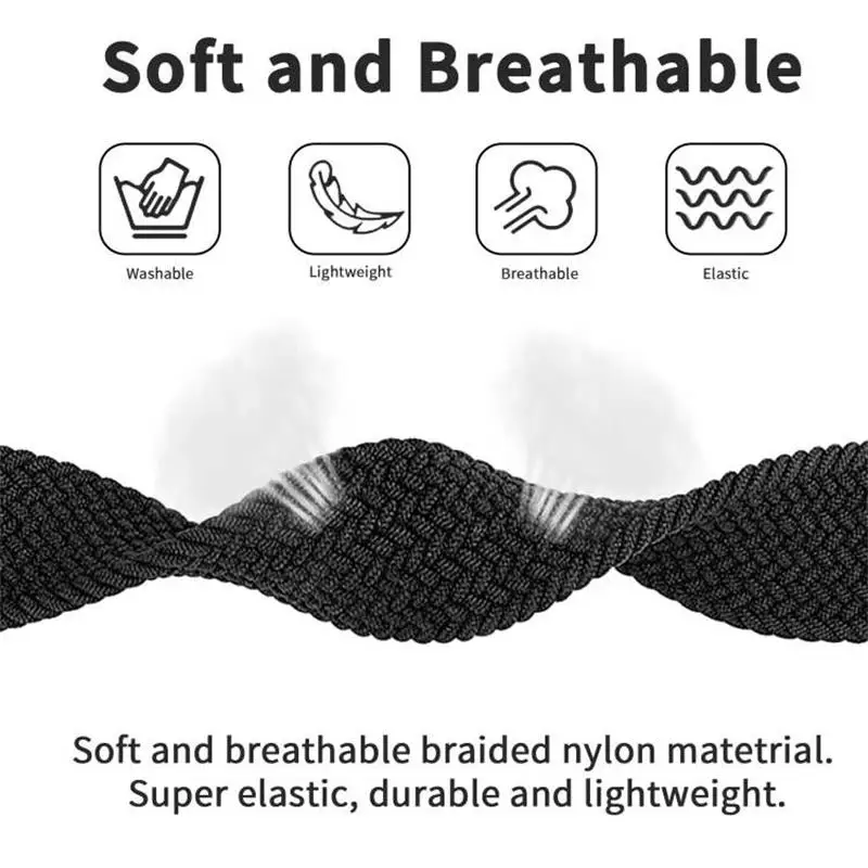 Bracelet tressé en nylon élastique pour Apple Watch