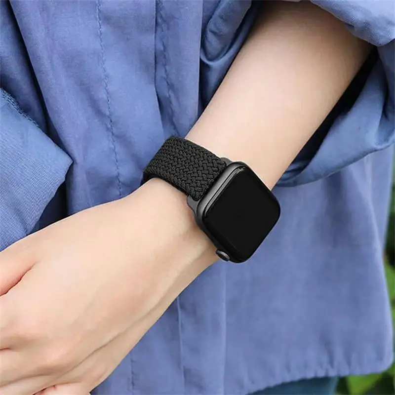 Bracelet tressé en nylon élastique pour Apple Watch