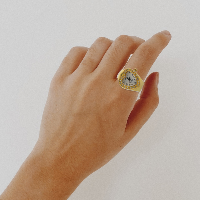 Montre doigt en forme de cœur pour homme et femme