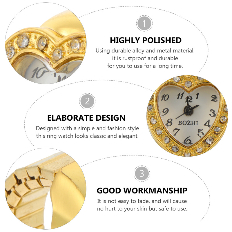 Montre doigt en forme de cœur pour homme et femme