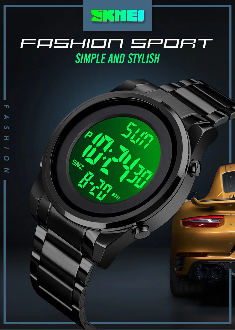 SKMEI montre numérique 2 temps pour hommes