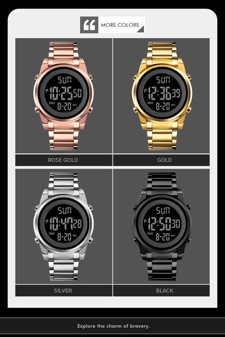 SKMEI montre numérique 2 temps pour hommes