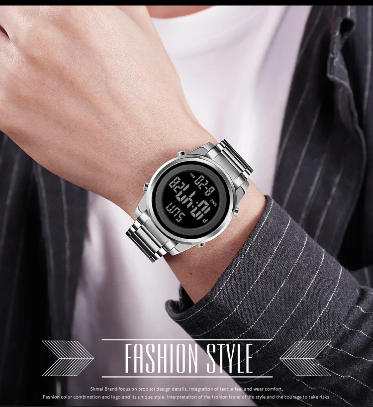SKMEI montre numérique 2 temps pour hommes