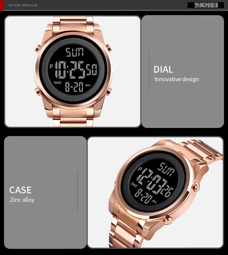 SKMEI montre numérique 2 temps pour hommes