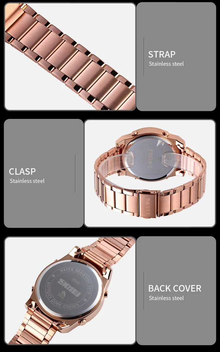 SKMEI montre numérique 2 temps pour hommes