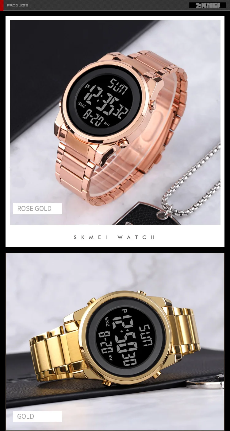 SKMEI montre numérique 2 temps pour hommes