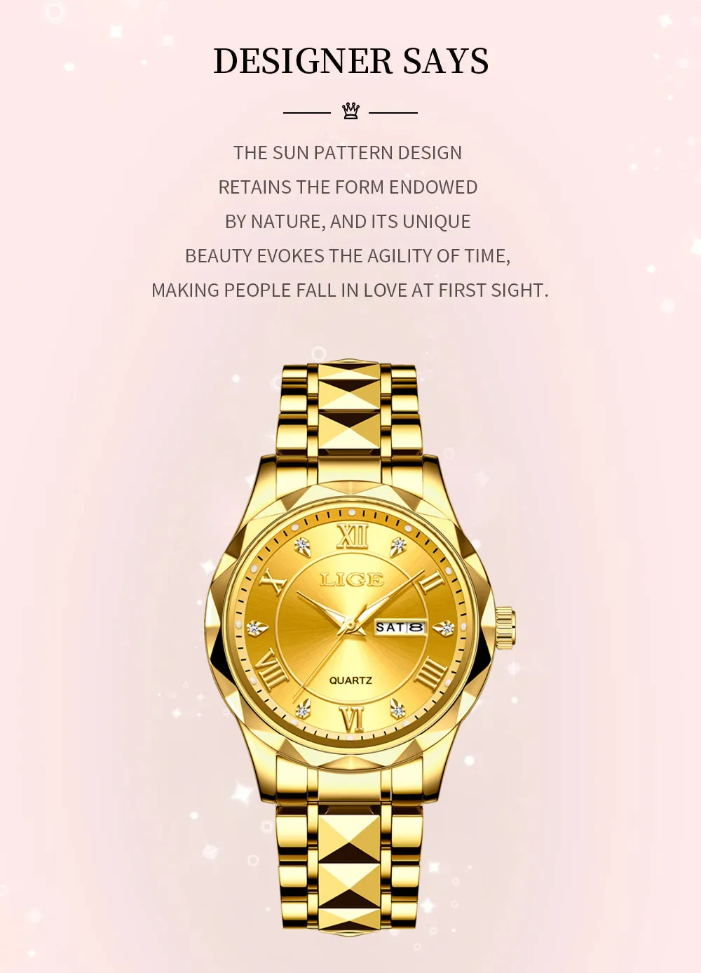 LIGE Montre habillée de luxe pour femme
