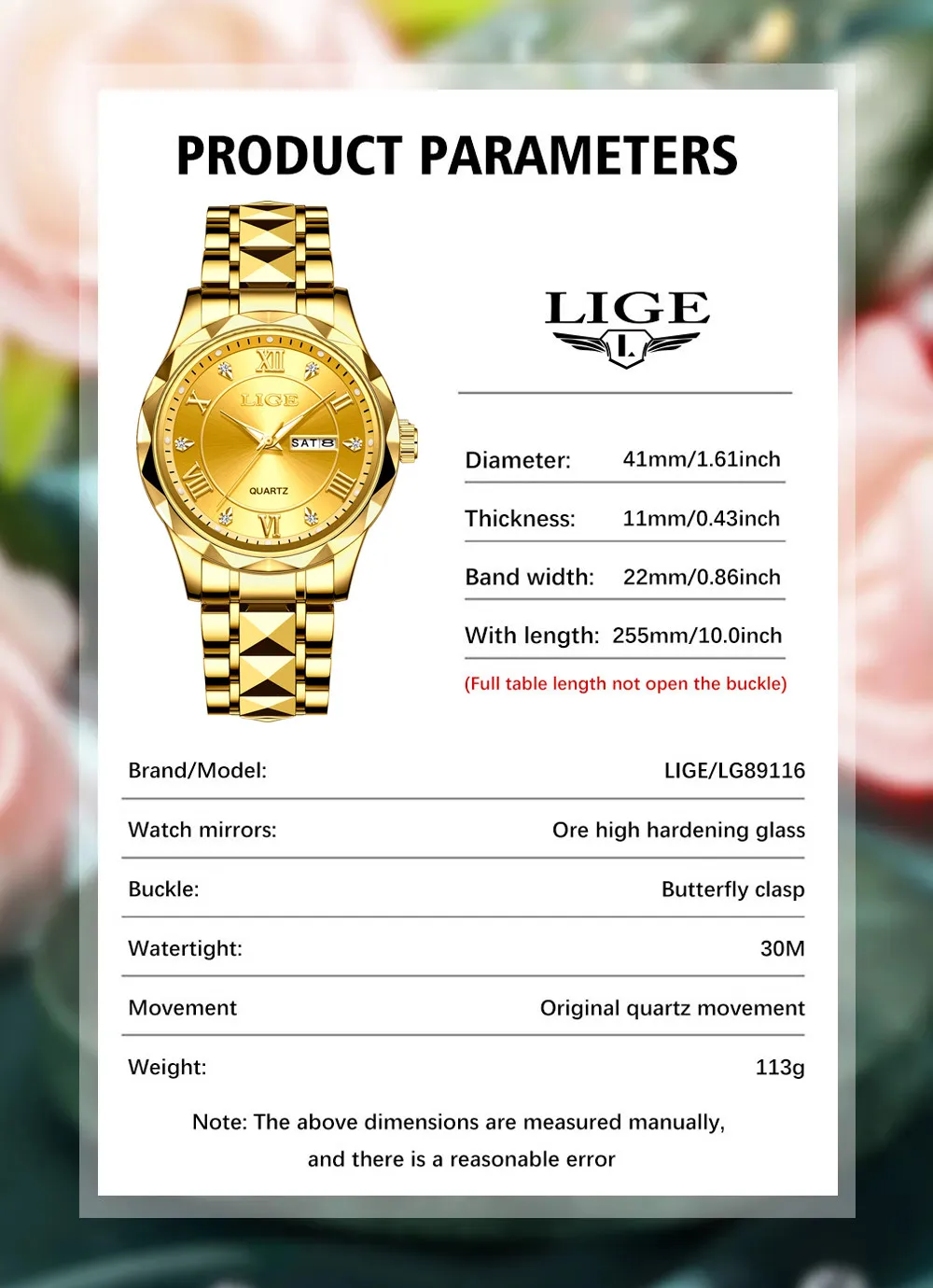 LIGE Montre habillée de luxe pour femme