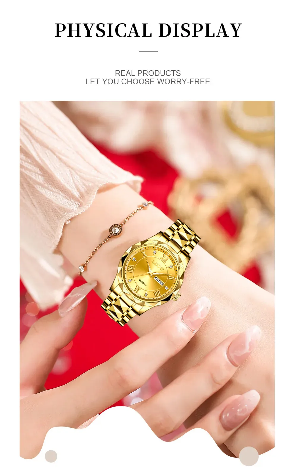 LIGE Montre habillée de luxe pour femme