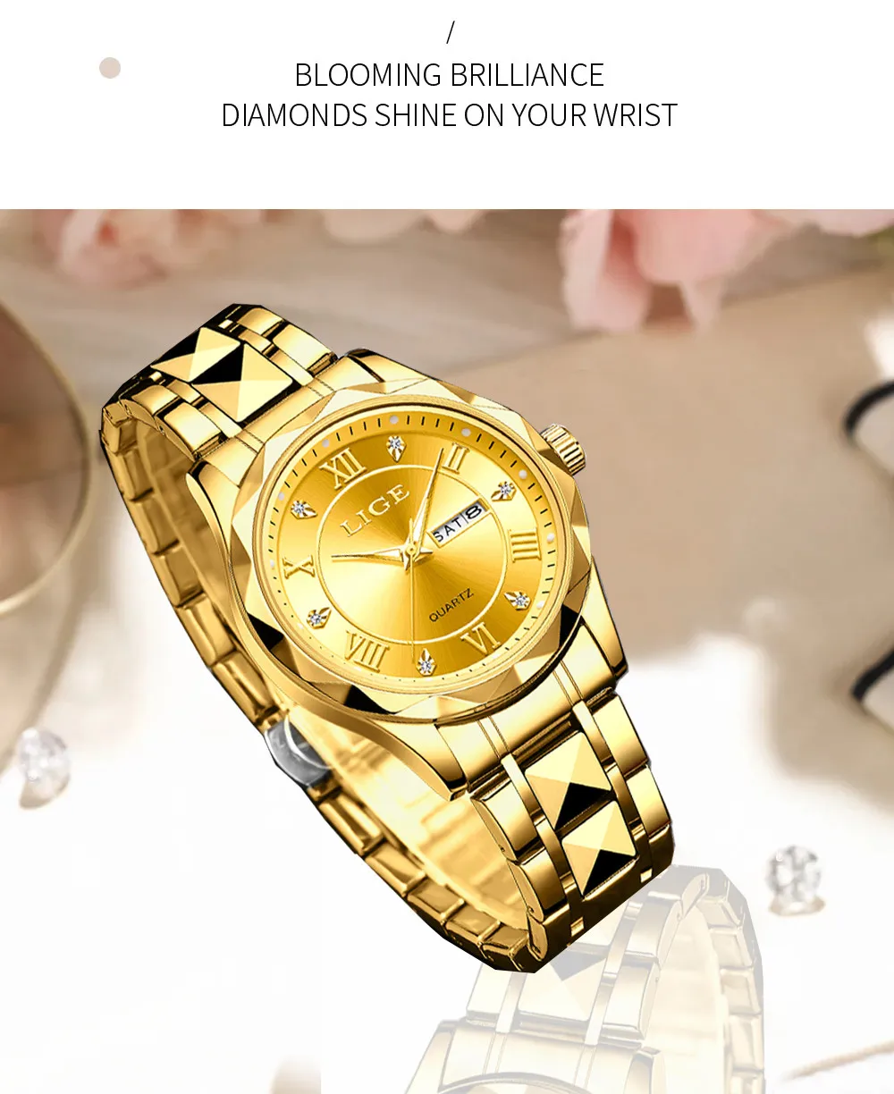 LIGE Montre habillée de luxe pour femme