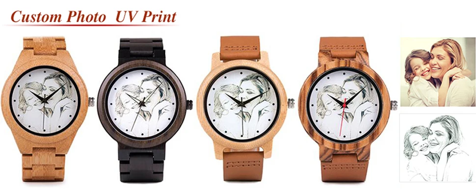Montre en bambou pour hommes et femmes