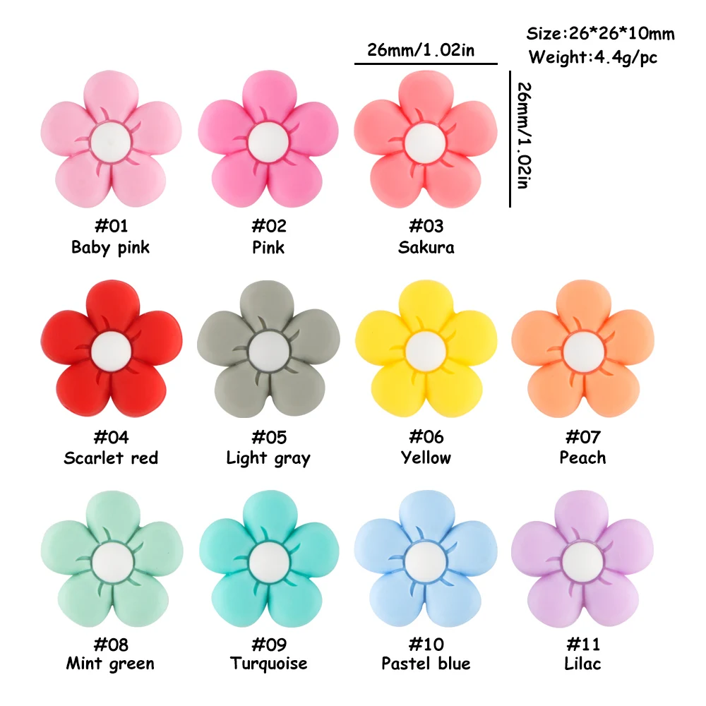 Perles en silicone Mini Flowers Matuts