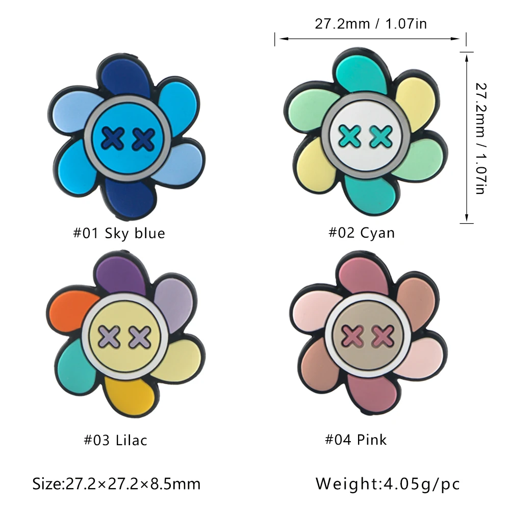 Perles en silicone Mini Flowers Matuts