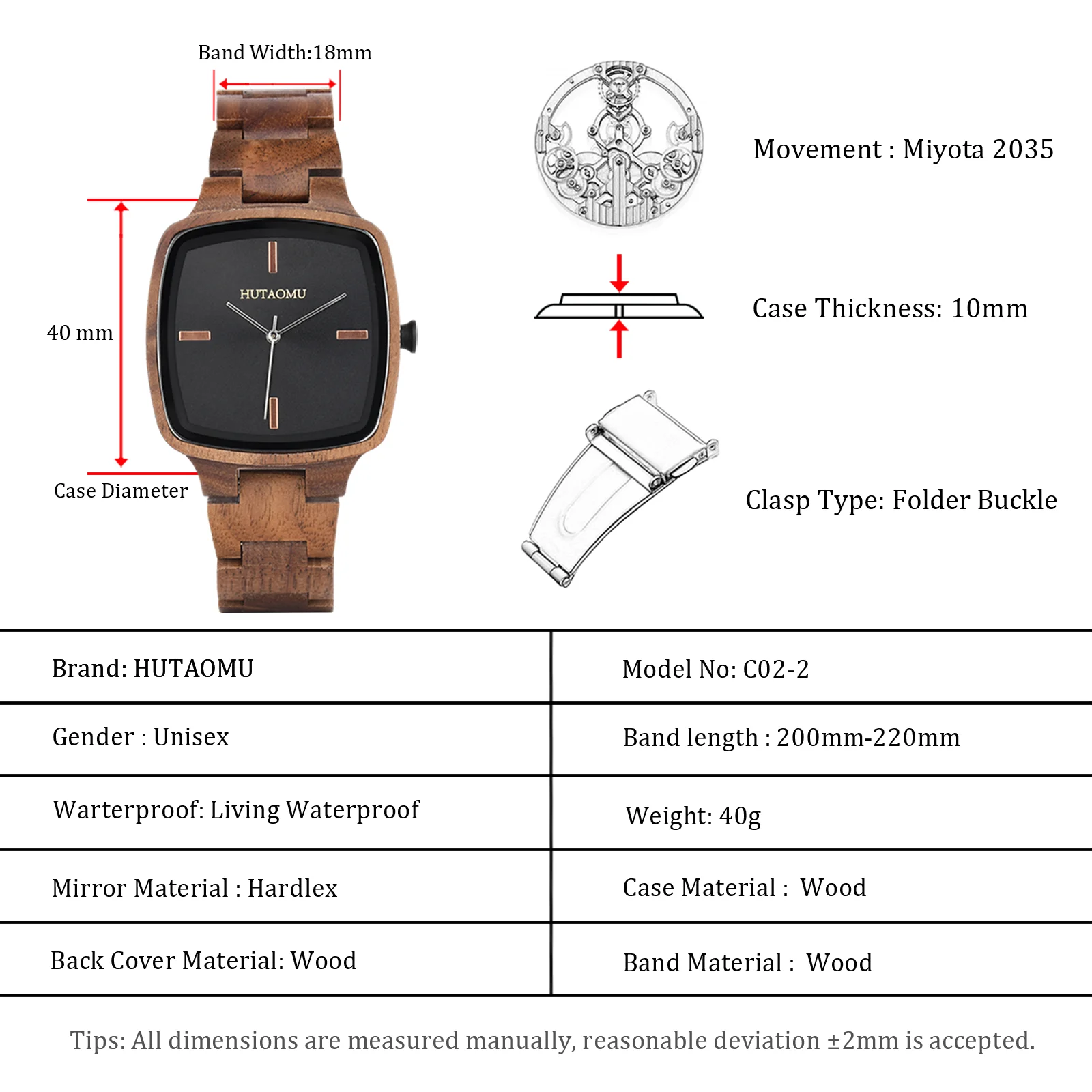 Montre DODO DEER en bois