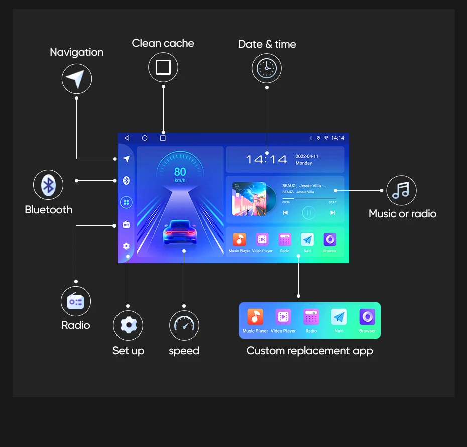 Ainavi - Autoradio Android 10 QLED avec Navigation existante Stéréo DSP BT