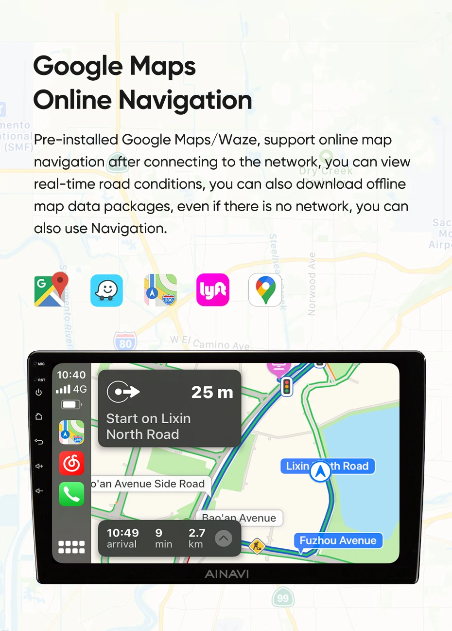 Ainavi - Autoradio Android 10 QLED avec Navigation existante Stéréo DSP BT