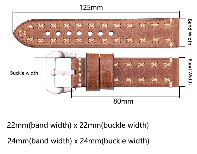 Bracelets de montre en cuir vintage