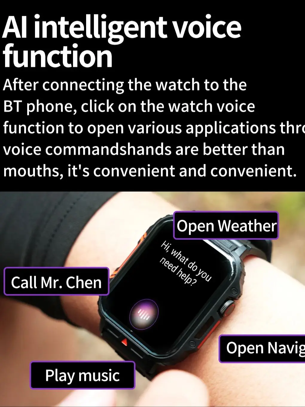 Montre avec appel Bluetooth