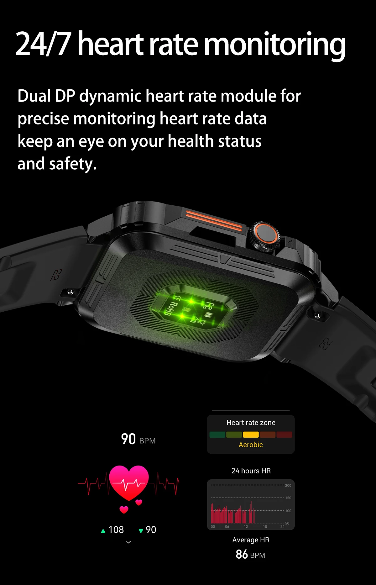 Montre avec écran AMOLED