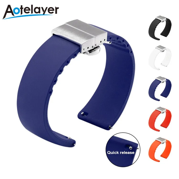 Bracelet de montre plat universel à dégagement rapide pour hommes et femmes