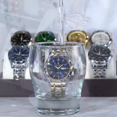 Montre à quartz analogique en acier inoxydable pour homme
